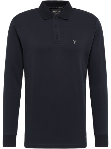 Carlo Colucci Langarm-Poloshirt Corneanu in Schwarz