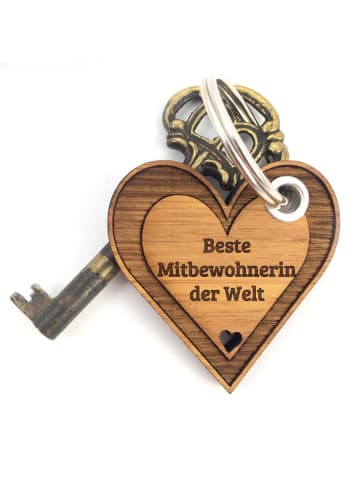Mr. & Mrs. Panda Schlüsselanhänger Mitbewohnerin mit Spruch in Pflanze