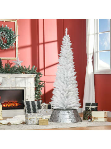 HOMCOM Weihnachtsbaum in Weiß 55L x 55B x 180H cm