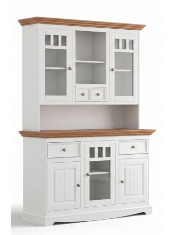 Feldmann-Wohnen Buffetschrank Belluno Elegante weiß lackiert / gebeizt Eiche 130 / 45 / 190cm