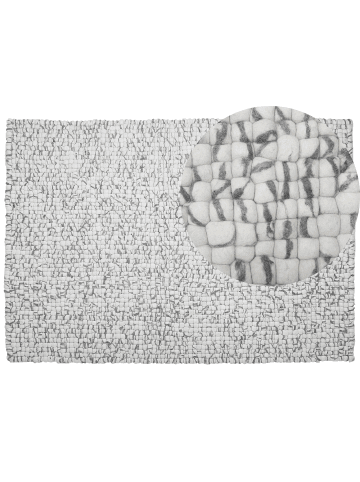 Beliani Kugelteppich AMDO in Grau - (W) 160 x (H) 2.5 x (L) 230 cm