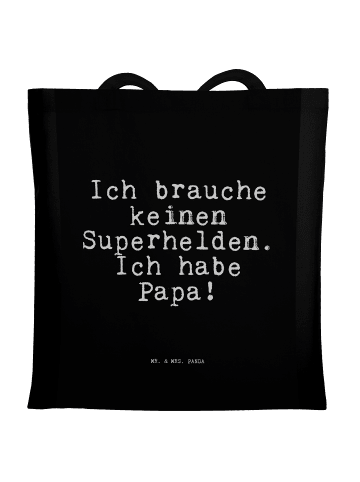 Mr. & Mrs. Panda Henkeltasche Ich brauche keinen Superhelden....... in Schwarz