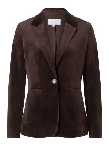More & More taillierter Samtblazer in espresso brown