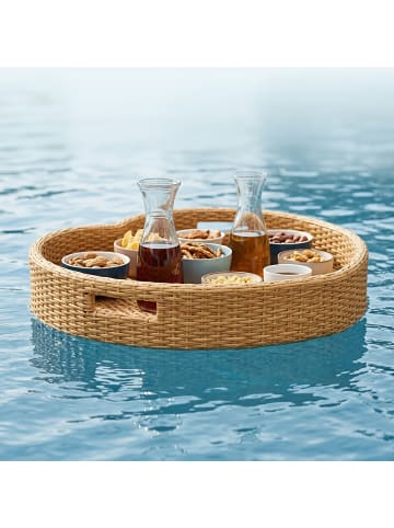 relaxdays Schwimmendes Tablett "Herz" in Schwarz - (B)60 x (H)20 x (T)60 cm