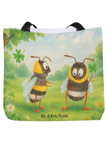 Mr. & Mrs. Panda Strandtasche Bienen Paar Design ohne Spruch in Weiß