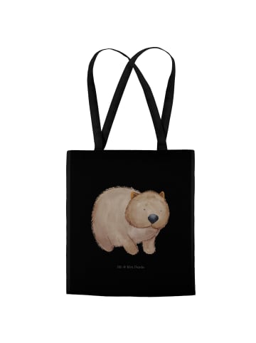 Mr. & Mrs. Panda Tote Bag Wombat ohne Spruch in Schwarz