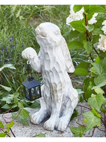 Beliani Gartenfigur GERLAND in Weiß - (W) 21 x (H) 37 x (L) 13 cm