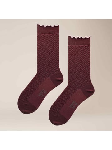 Kunert Socken Fantastic Structure gemustert in Grand-Wine