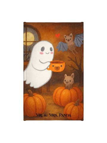 Mr. & Mrs. Panda Gästehandtuch Gespenst Kaffee Design ohne Spruch in Weiß