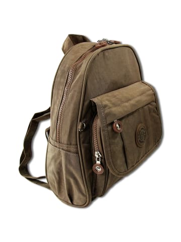 Bag Street Cityrucksack, Freizeitrucksack Nylon braun ca. 26cm breit ca. 30cm hoch