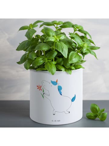 Mr. & Mrs. Panda Übertopf Einhorn Blume ohne Spruch in Weiß