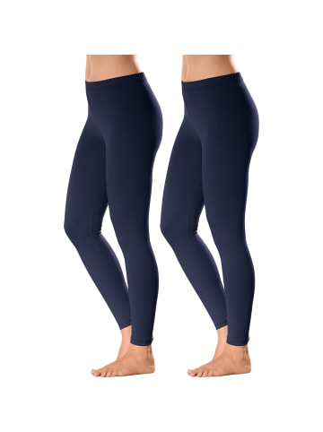 Erwin Müller Single-Jersey Leggings, lang 2er-Pack in marine/marine