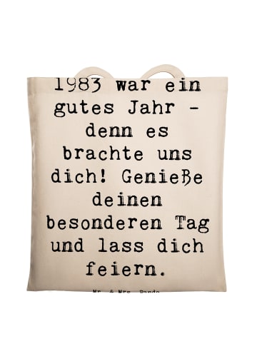 Mr. & Mrs. Panda Tragetasche Spruch 1983 Geburtstag mit Spruch in Creme