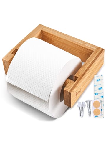 HENNEZ Toilettenpapier-Halter Wand Maria Bambus Braun