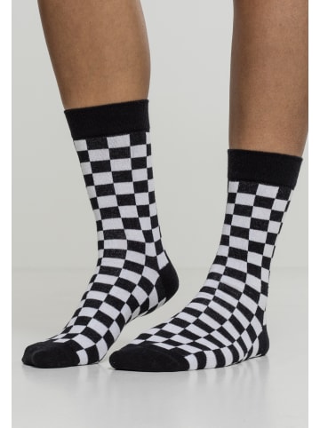 Urban Classics Accessoires Urban Classics Accessoires Accessoires Checker Socks 2-Pack in black/white
