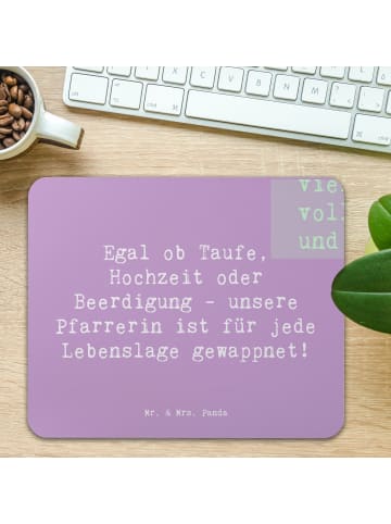 Mr. & Mrs. Panda Mouse Pad Spruch Pfarrerin Immer Da mit Spruch in Lavendeltraum