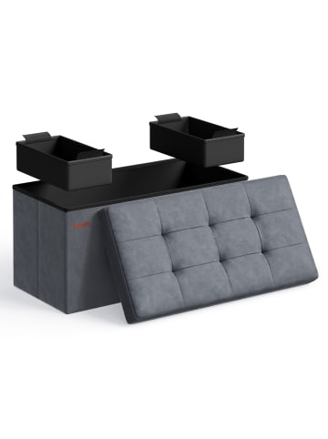 SONGMICS Sitzbank Minota in Dunkelgrau - (B)76 x (H)38 x (T)38 cm