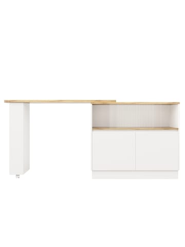 ABRIHOME 90 x 45 x 100 cm Um 360° Sideboard mit Ablageflächen, Weiß