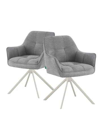 DUBI Möbel 2er-Set: Drehstuhl THOMAS-DINA in Grau - (B)61 x (H)82 x  (T)62 cm