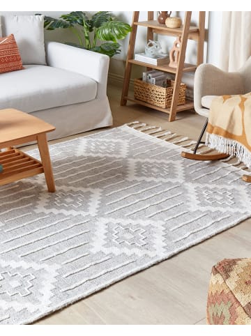 Beliani Vintage TABIAT in Weiß/Grau - (W) 160 x (H) 1 x (L) 230 cm