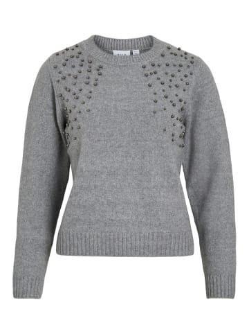 Vila Strickpullover in Medium Grey Melange
