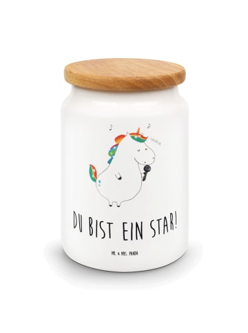 Mr. & Mrs. Panda Vorratsdose Einhorn Sänger mit Spruch in Weiß