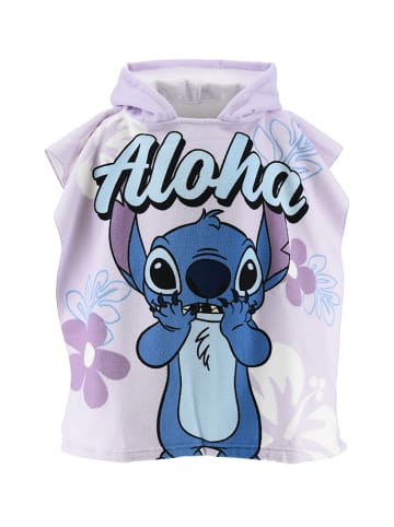 Stitch Kinder Badeponcho mit Kapuze 55x110 cm in Lila