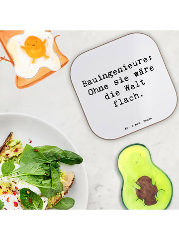 Mr. & Mrs. Panda Untersetzer für Gläser Spruch Bauingenieur Held... in Weiß