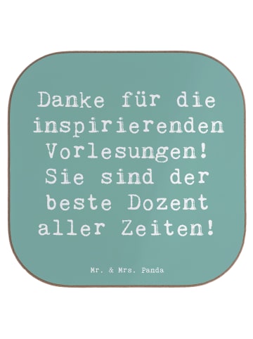 Mr. & Mrs. Panda Tischuntersetzer Spruch Bester Dozent mit Spruch in Meeresbrise