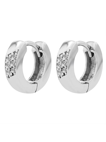 Adeliás Damen Creolen aus 925 Silber mit Zirkonia in silber