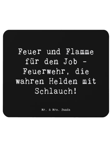 Mr. & Mrs. Panda Mouse Pad Spruch Feuerwehrmann Helden mit Spruch in Schwarz