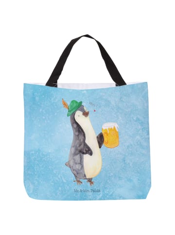 Mr. & Mrs. Panda Tote Bag Pinguin Bier ohne Spruch in Eisblau
