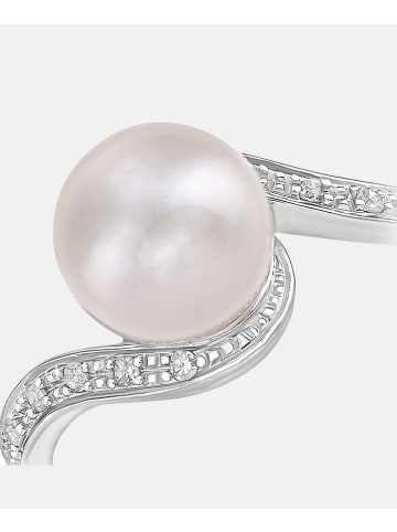 Diamant L'éternel Ring aus 375 Weißgold mit 0.06 Karat Diamant mit Perle