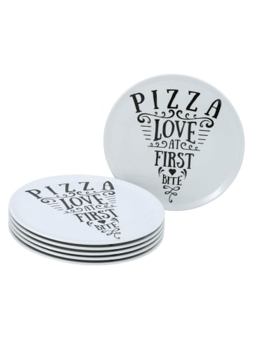 CreaTable 6 er-Set 21569 Pizzateller Set IN LOVE Pizzateller Set in Weiß