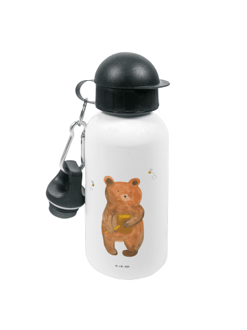 Mr. & Mrs. Panda Kindertrinkflasche Bär Honig ohne Spruch in Weiß