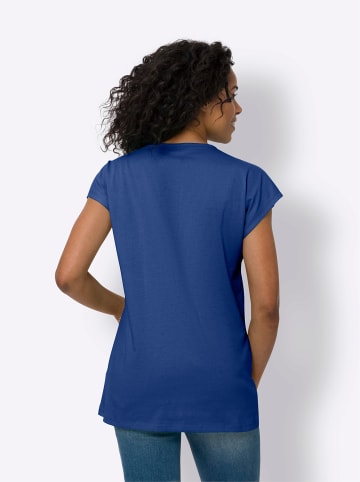 Sieh an! Longshirt in royalblau-weiß