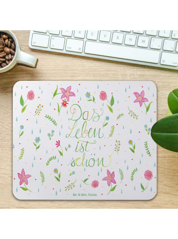 Mr. & Mrs. Panda Mousepad Blumen Leben mit Spruch in Bunt