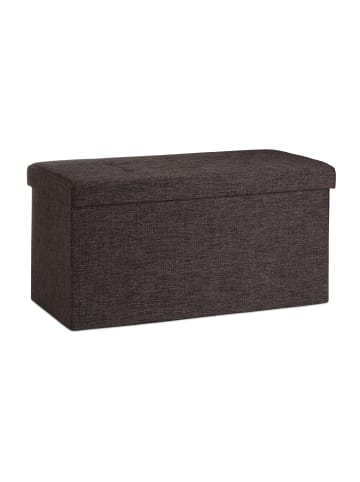 relaxdays Faltbare Sitzbank in Braun - (B)76 x (H)38 x (T)38 cm
