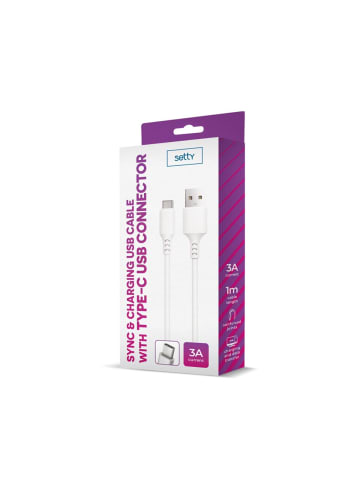 COFI 1453 Setty Ladekabel USB-A auf USB-C 1m 15W 3A Weiß in Weiß