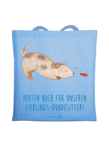 Mr. & Mrs. Panda Jutebeutel Lieblings-Hundesitter mit Spruch in Sky Blue