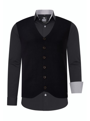 Rusty Neal Hemd mit Weste 2er Set in Schwarz / Grau