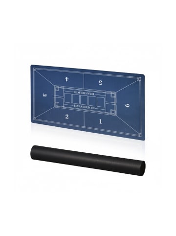 relaxdays Pokermatte in Blau - 120 x 60 cm
