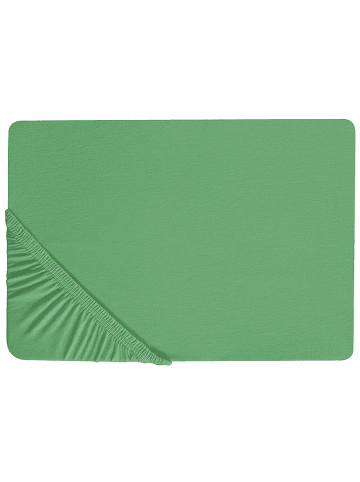 Beliani Bettlaken JANBU in Grün - (W) 90 x (H) 30 x (L) 200 cm