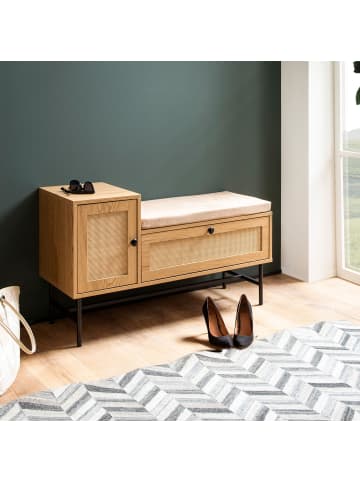 KADIMA DESIGN Schuhbank mit Sitzfläche 100x60x38 cm Garderobenbank Eiche-Dekor,