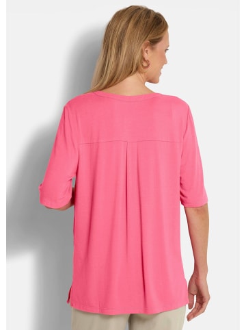 GOLDNER Chiffonbluse mit Jersey-Rückteil in pink