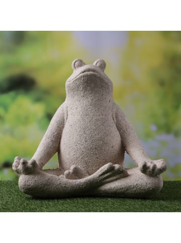 MARELIDA Gartenfigur Yoga Frosch Dekofigur meditierend H: 36cm in natur