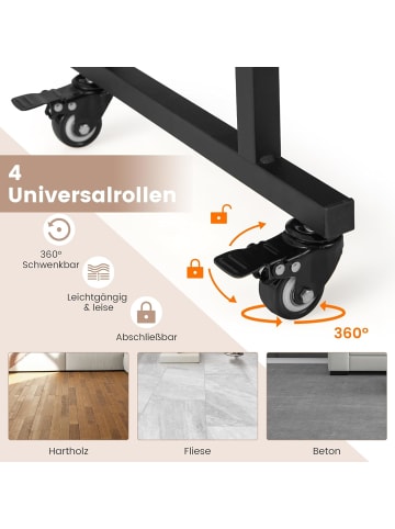 COSTWAY Schreibtisch rollbar in Braun