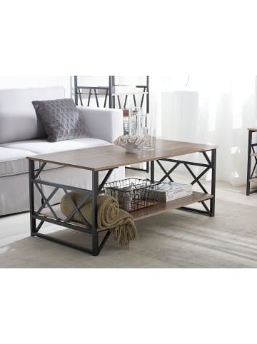 Beliani Couchtisch BOLTON in Braun/Schwarz - (W) 61 x (H) 51 x (L) 120 cm