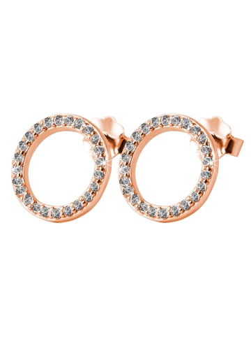 Adeliás Damen Ohrringe – Ohrstecker aus 925 Silber mit Zirkonia in gold