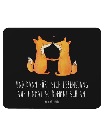 Mr. & Mrs. Panda Mousepad Füchse Liebe mit Spruch in Schwarz